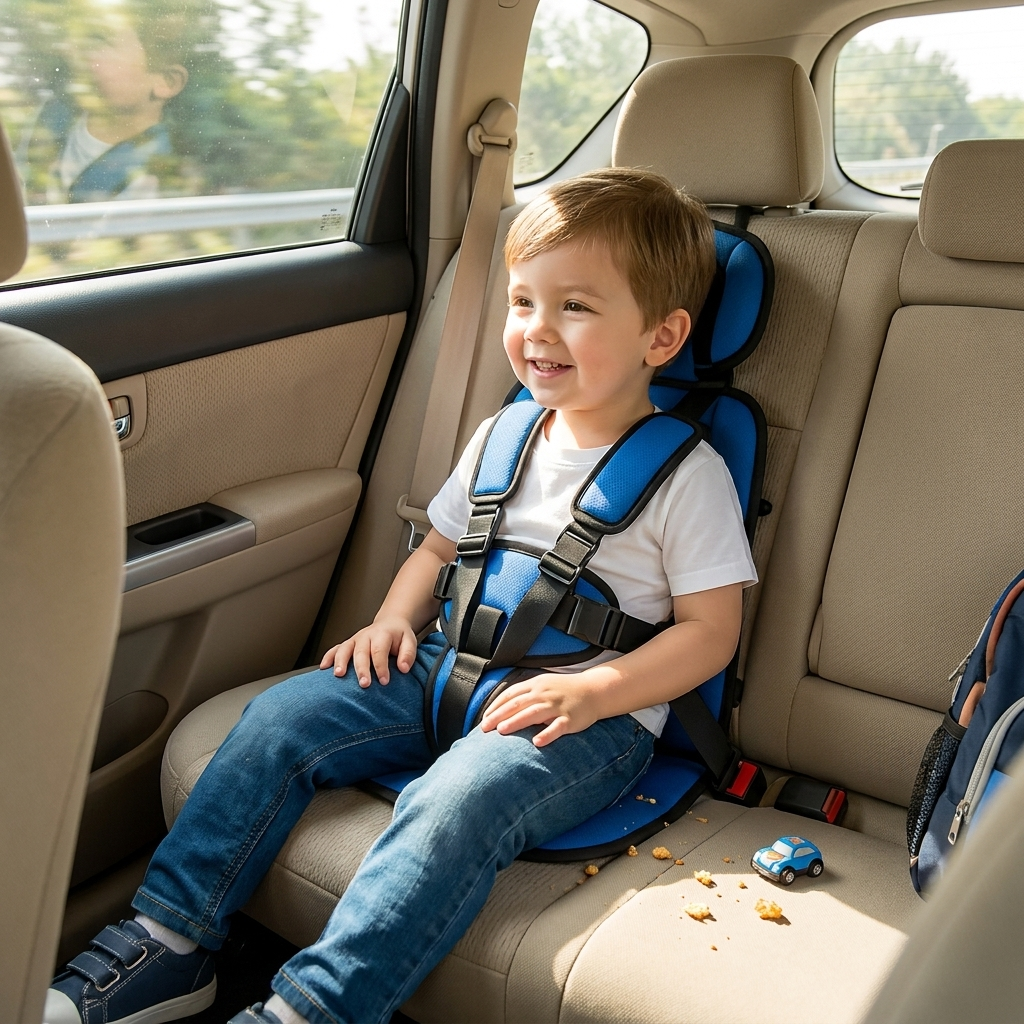 Child Car Seat with 5-Point Harness Portable Polyester Cotton Up to 60kg | Sansoti lifestyle