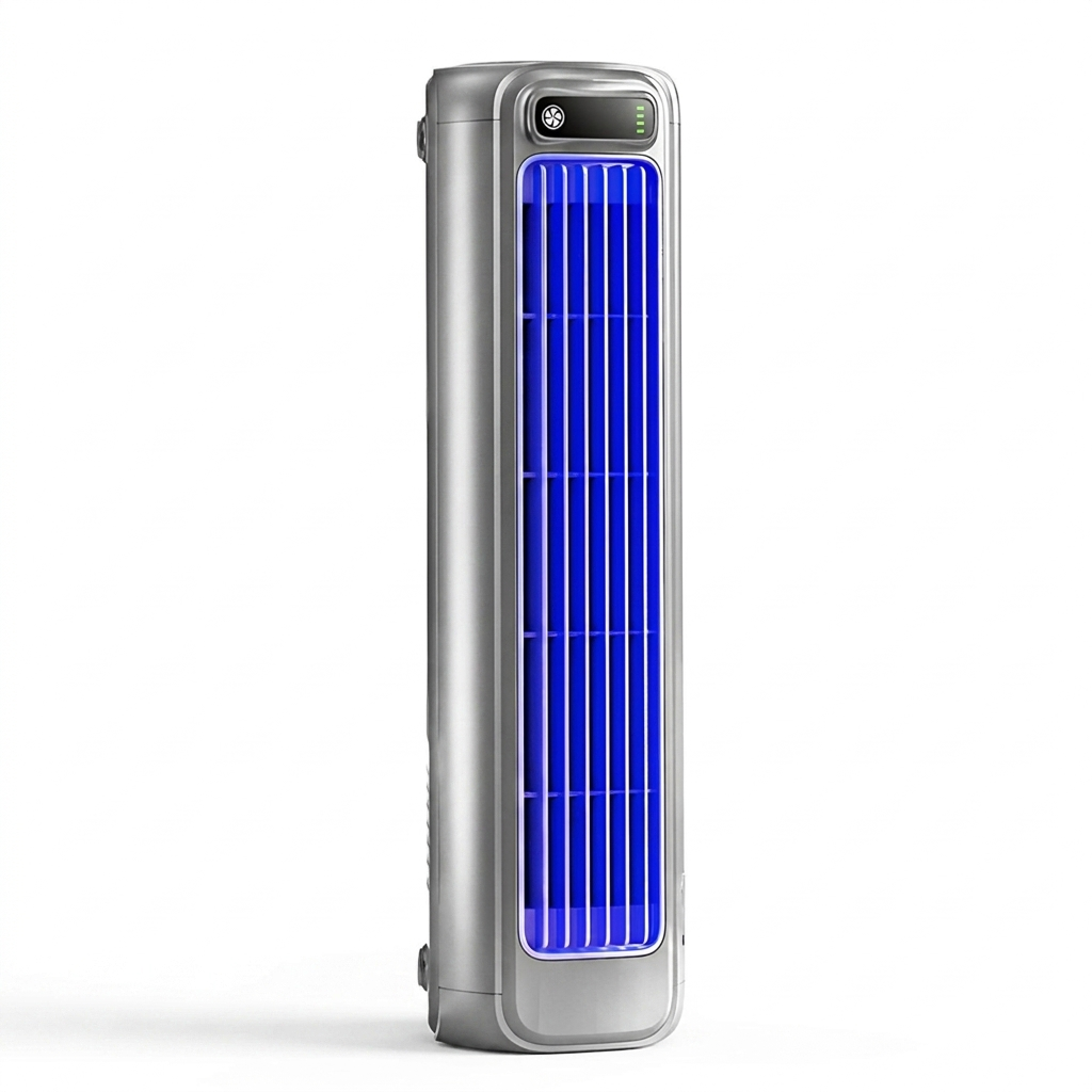 Airconditioner draadloos oplaadbaar 2000 mAh compact bladloos bureau muurventilator draagbare koeling zwart | Sansoti studio
