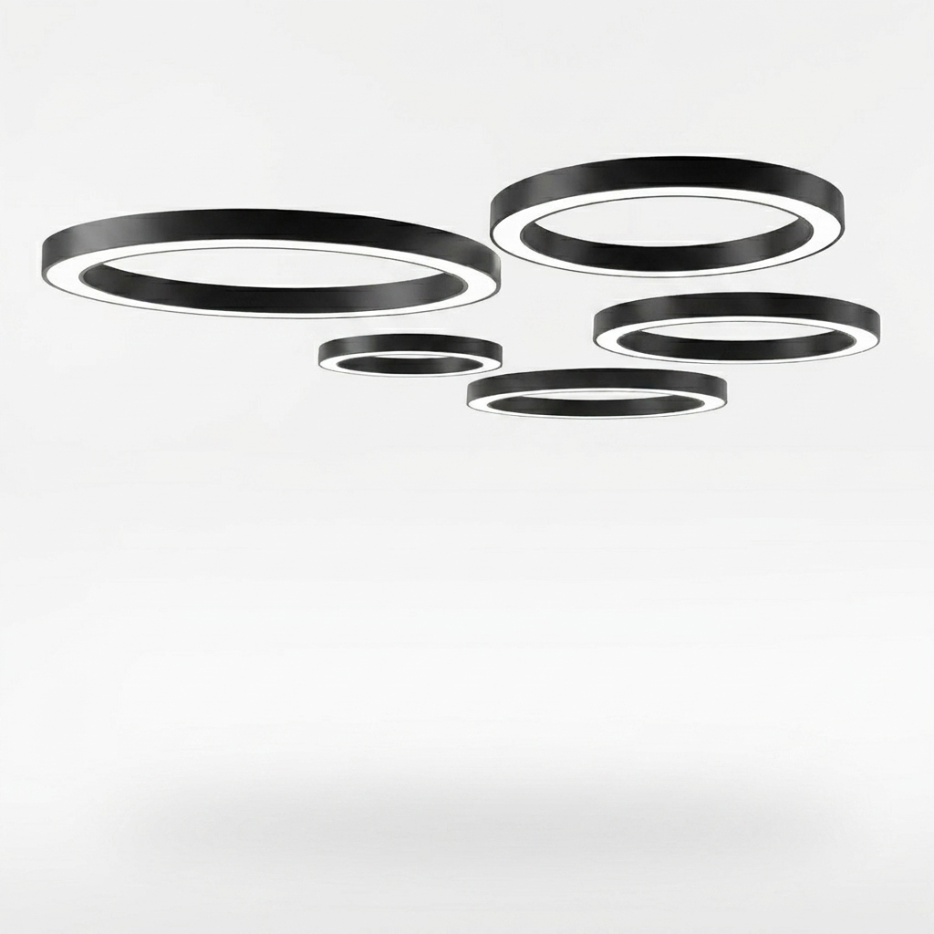 Industrial LED Ring Pendant Lamp 6000K with IP42 and Acrylic Diffuser | Sansoti studio