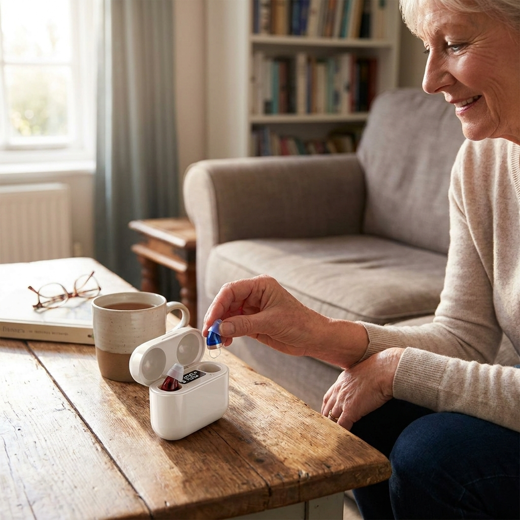 Discreet rechargeable sound amplifier with long battery life for daily lifestyle use