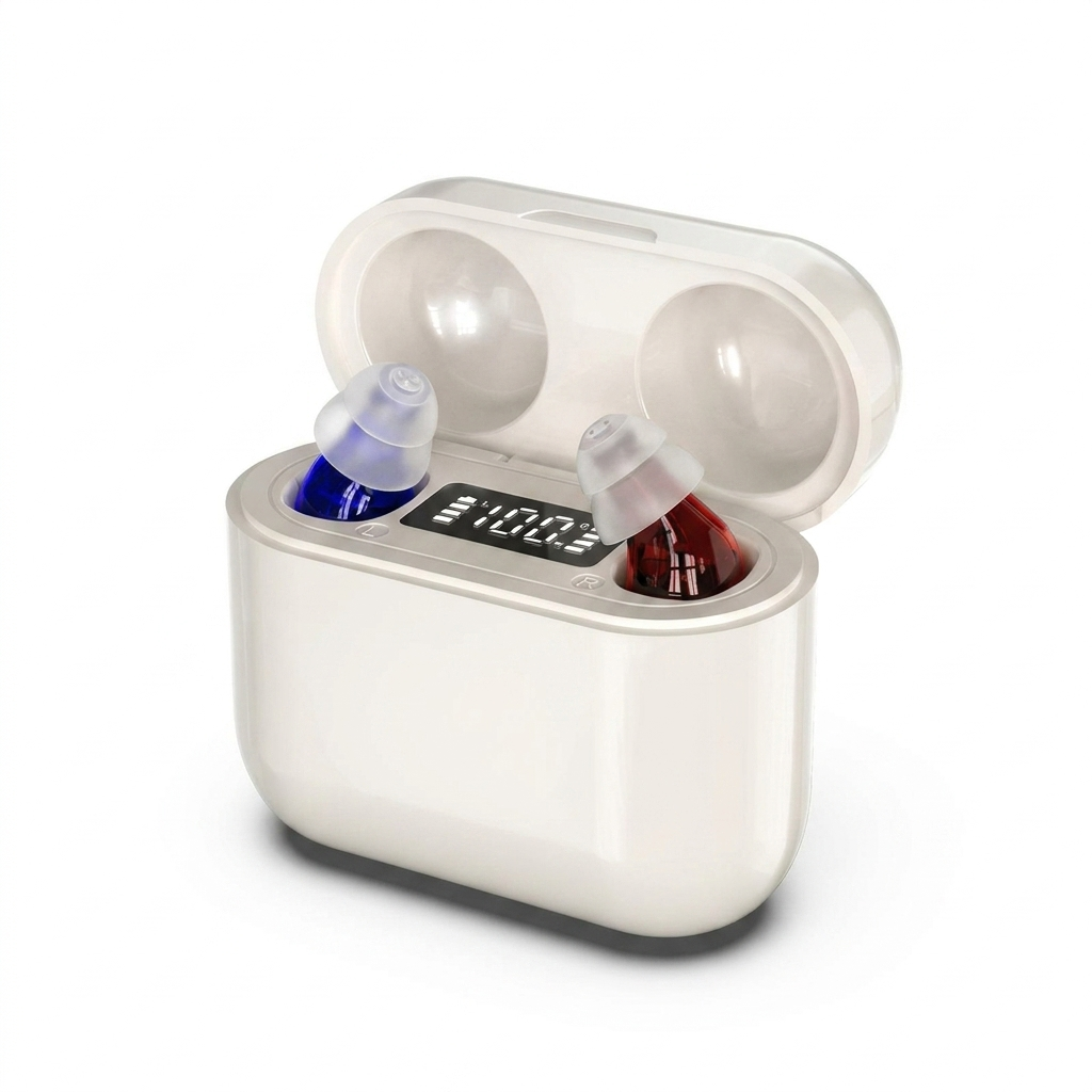 Discreet rechargeable sound amplifier with long battery life for daily studio use