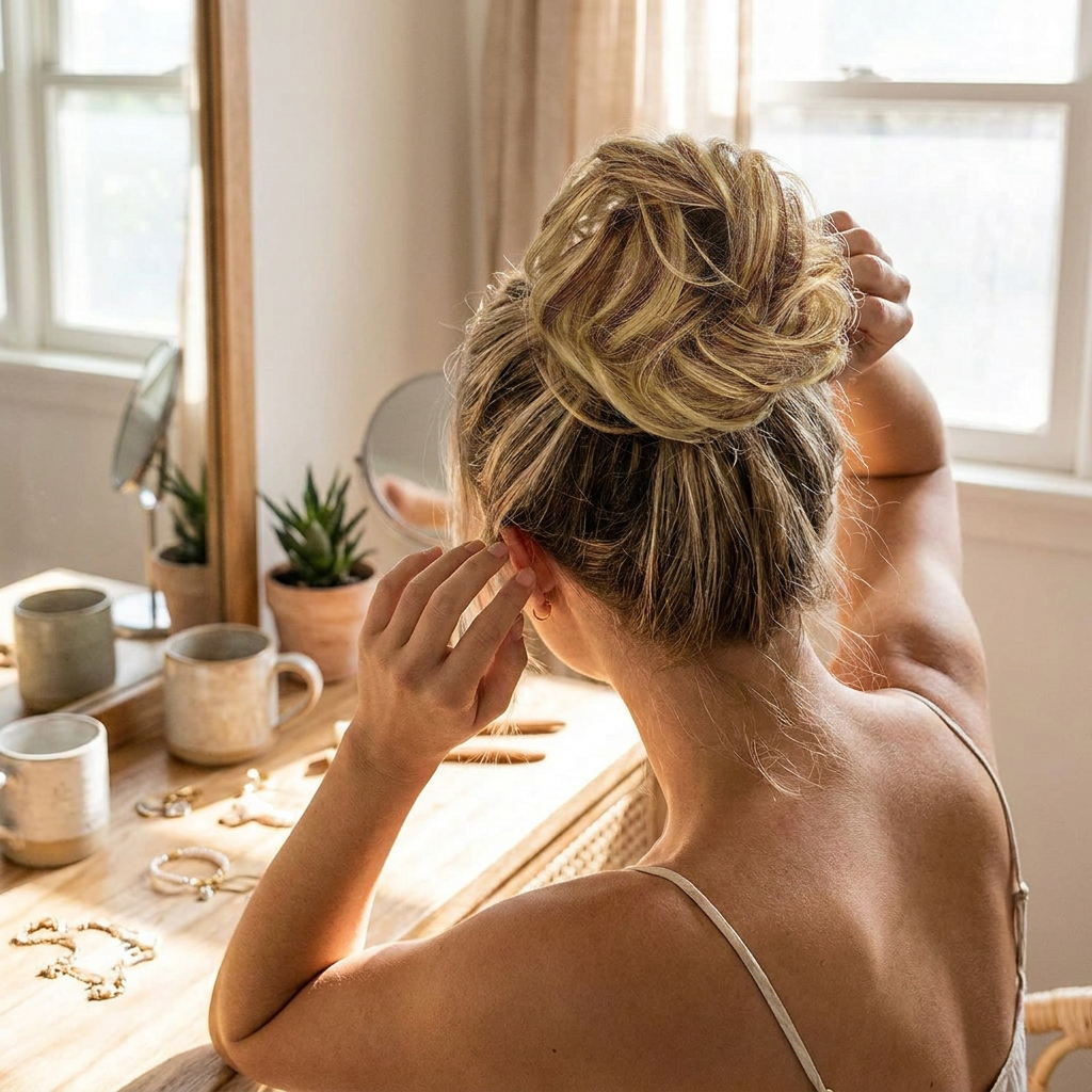 Haarknot met Krullen – Synthetisch Haar – Clip-On Knot – Volumineus – Verschillende Kleuren lifestyle