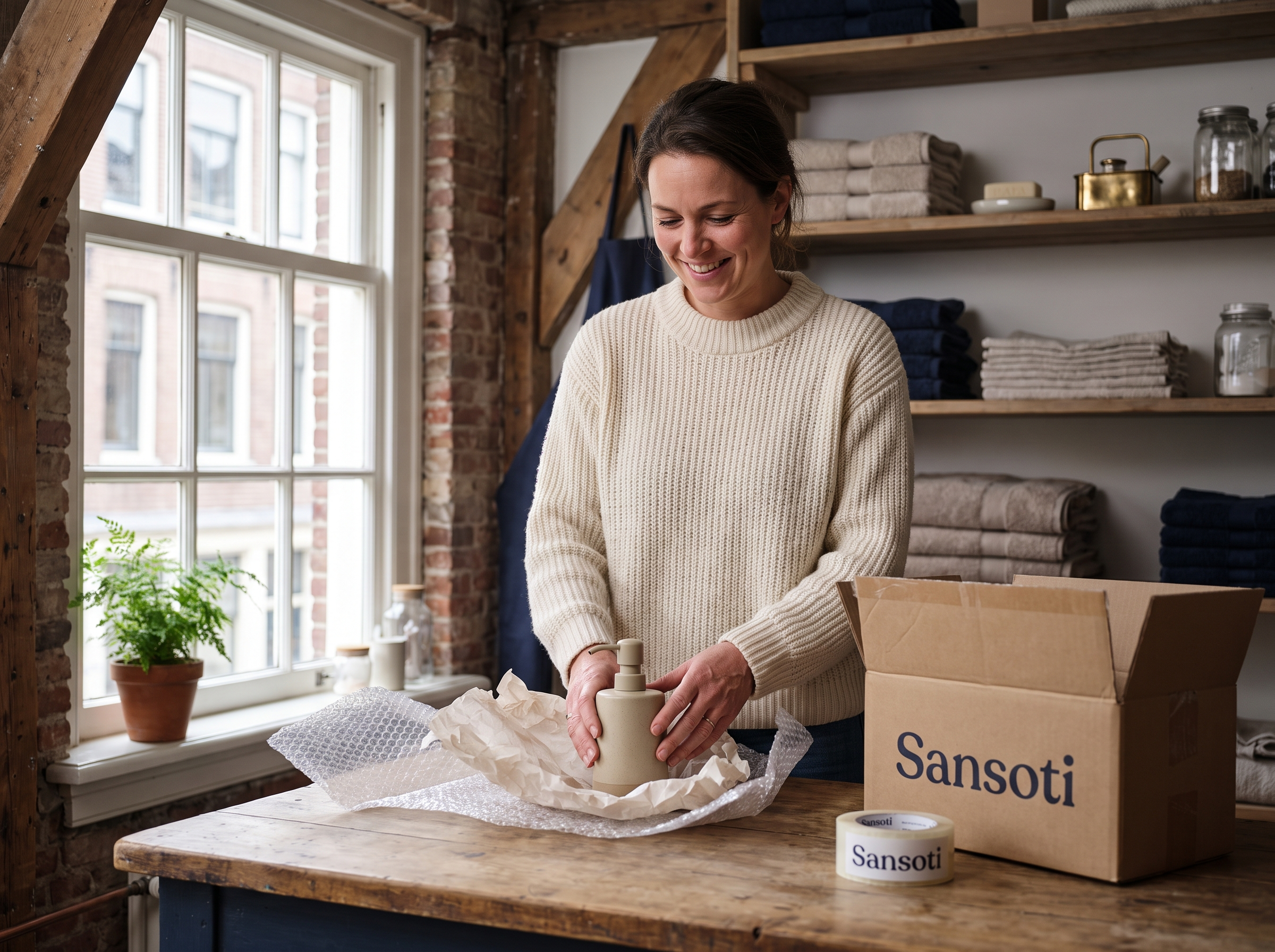 Sansoti verpakking en verzending