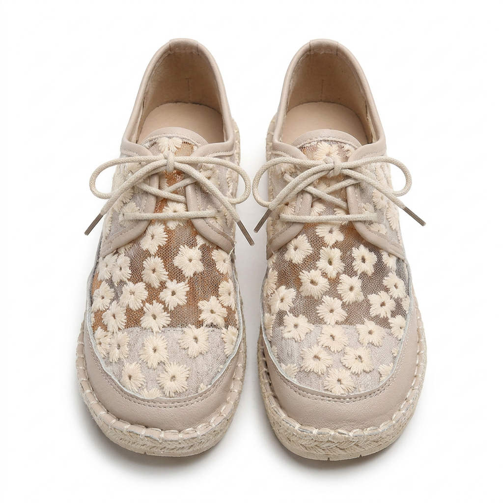 Damesschoenen met Bloemenpatroon Orthopedische Instapper Zomer Beige 36-40 | Sansoti studio