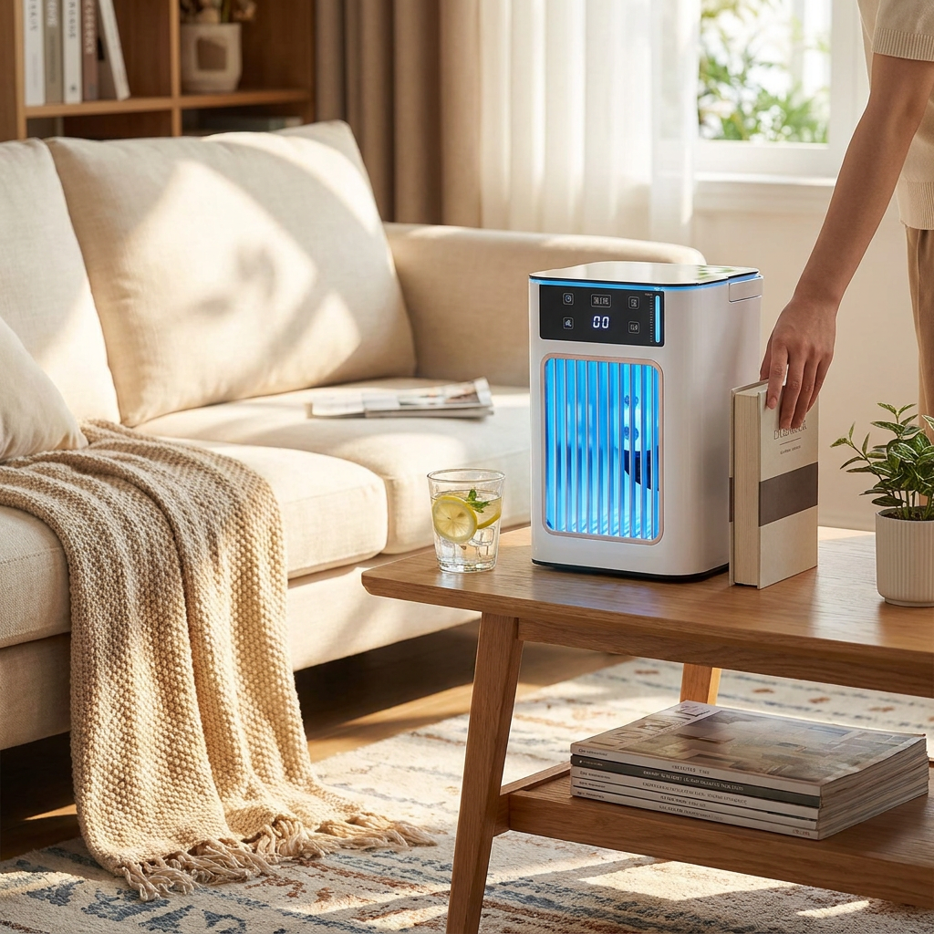 Compacte Luchtkoeler met USB Aansluiting lifestyle