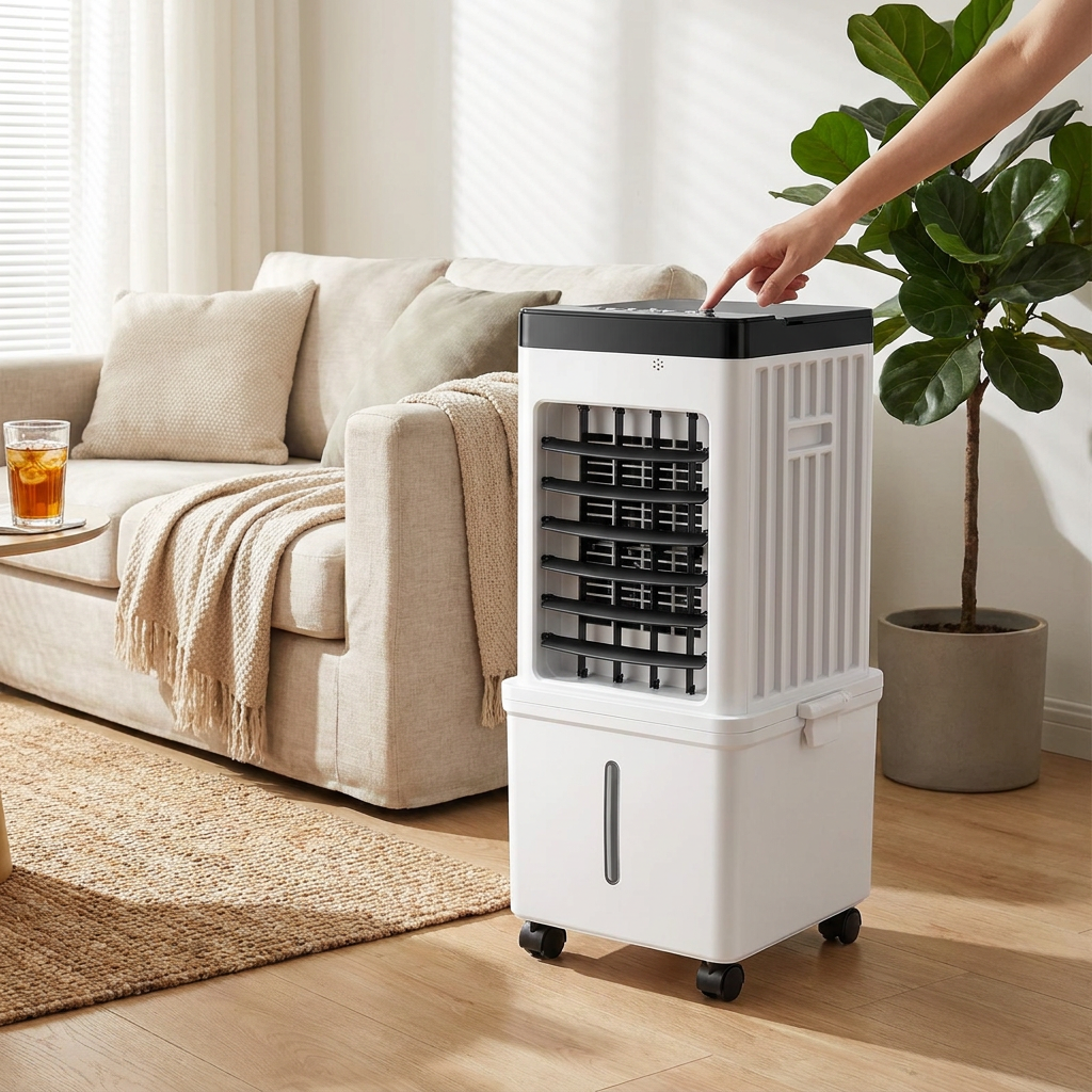 Mobiele Aircooler zonder Raaminstallatie lifestyle