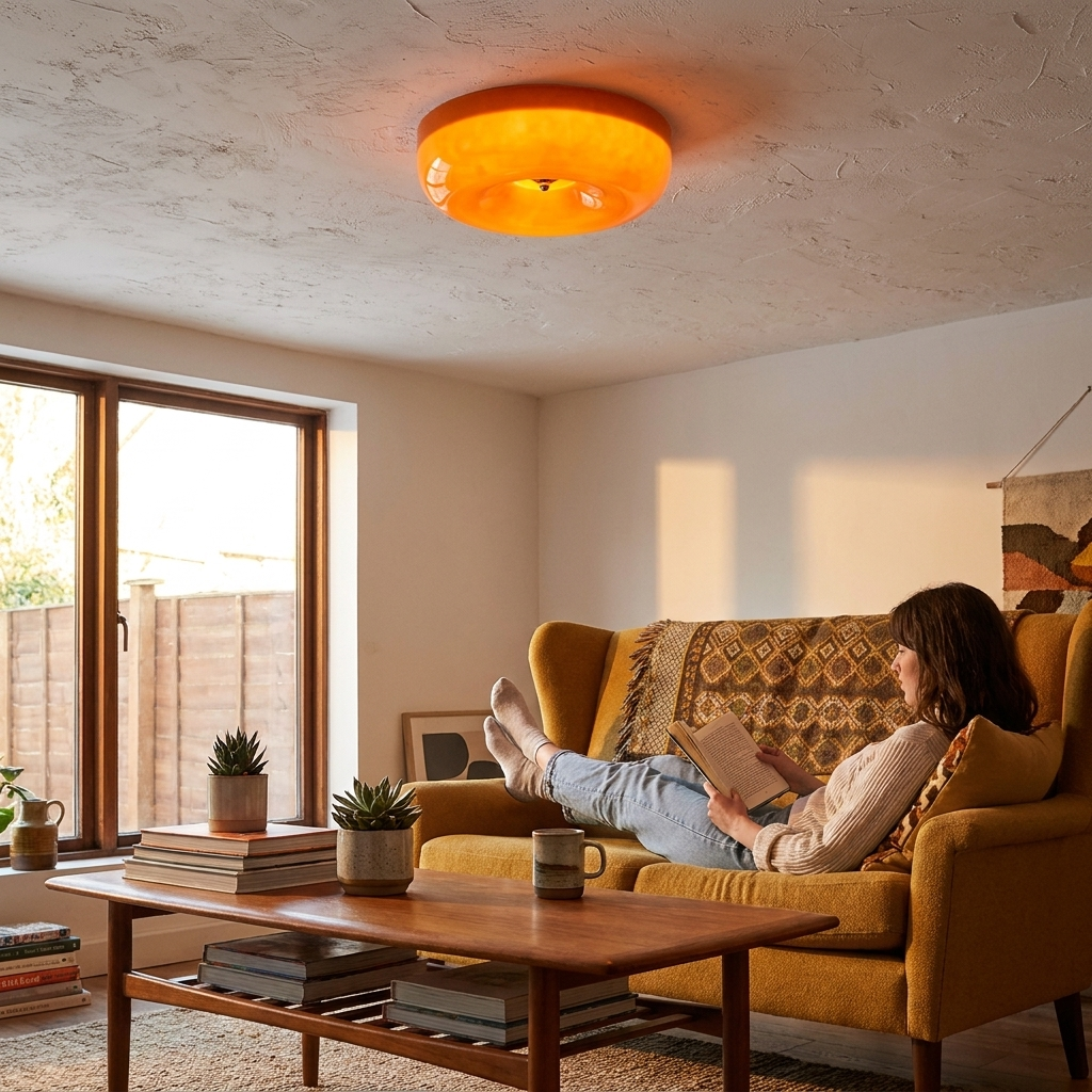 Plafonnier Verre Swirl Métal Blanc Café Beige Salon Chambre LED 3000K 4000K 6000K Ø32 Ø40 Ø46cm Plafonnier Dimmable | Sansoti lifestyle