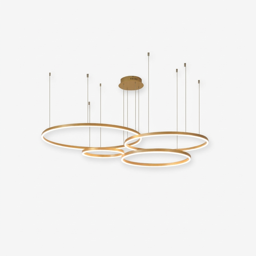 Hanglamp Ring LED Goud Zwart Metaal Acryl Dimbaar Woonkamer Eetkamer Slaapkamer studio
