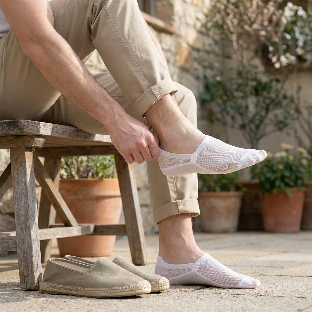 Onzichtbare Enkelsokken Met Antislipzool – No-Show Herensokken Voor Sneakers & Lage Schoenen – EU 38-46 – 6 Kleuren lifestyle