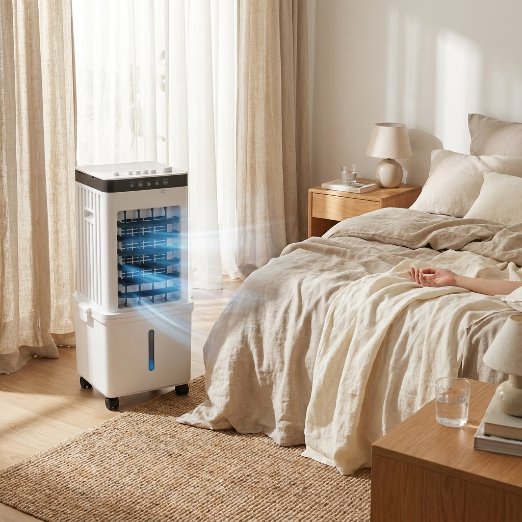 Mobile Air Cooler with Water Cooling 15L – Fan with Oscillation and Ice Cooling for Bedroom, Living Room, and Office lifestyle