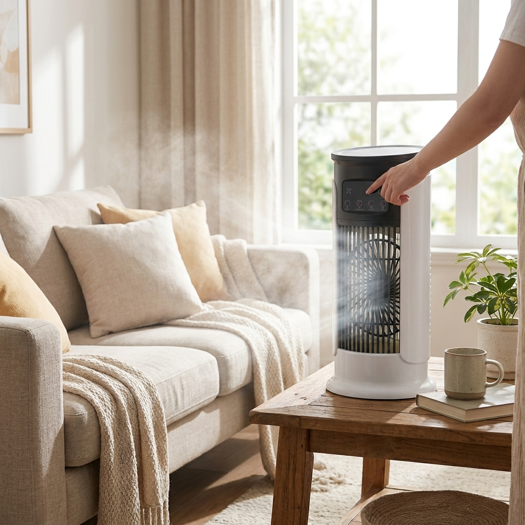 Compacte 3-in-1 Toren Luchtkoeler met Stille Werking en 6 Snelheden lifestyle