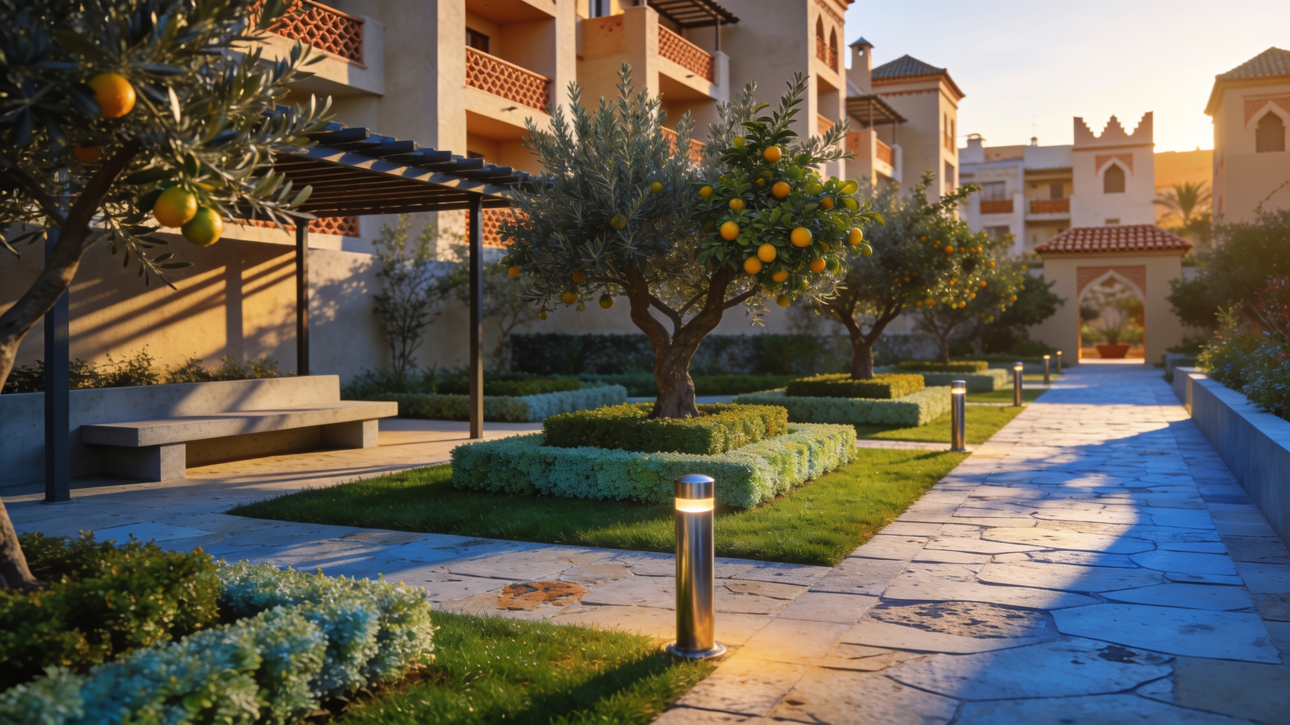 Espaces verts communs entretenus d'une résidence