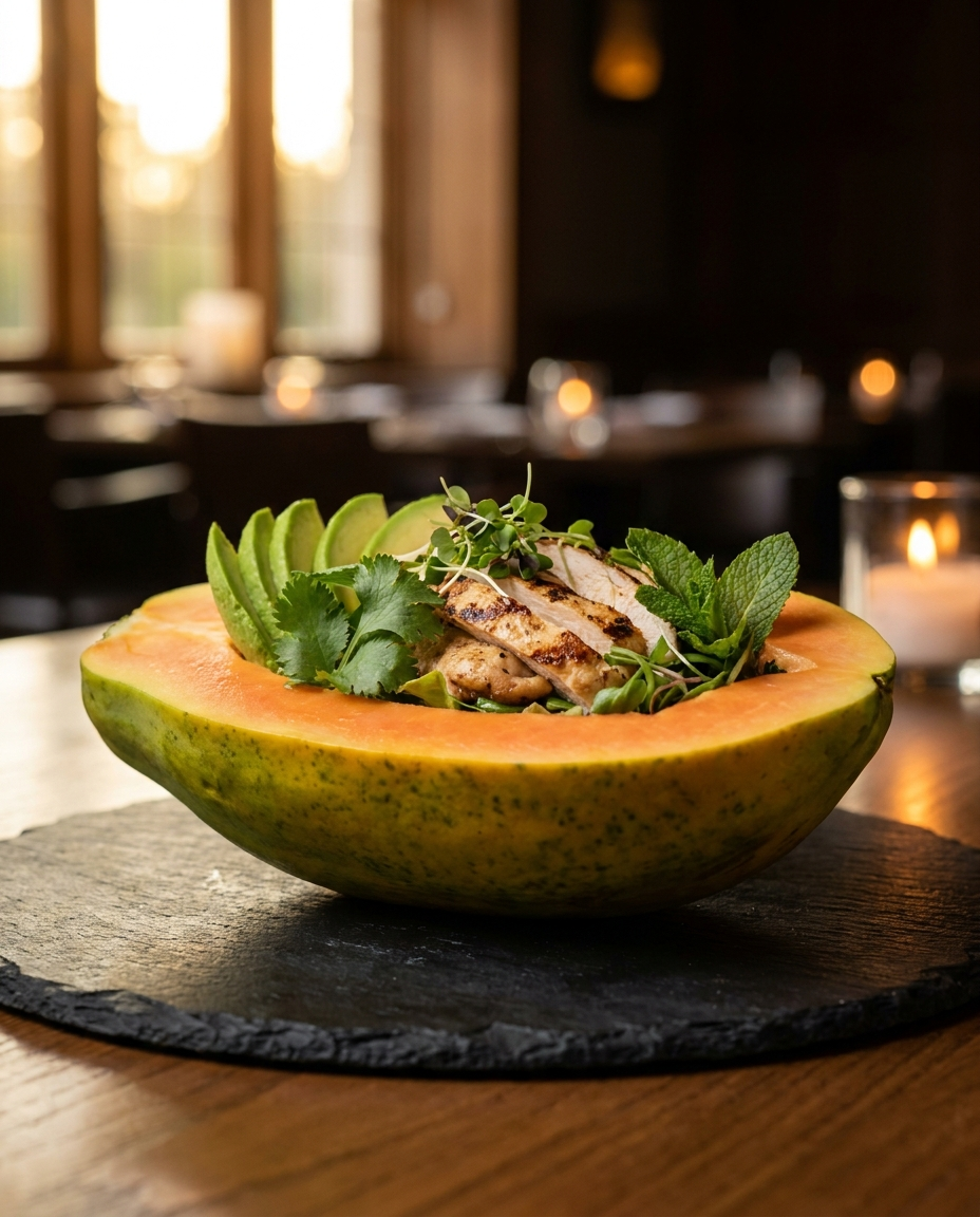 Dinner papaya bowl — Chicken