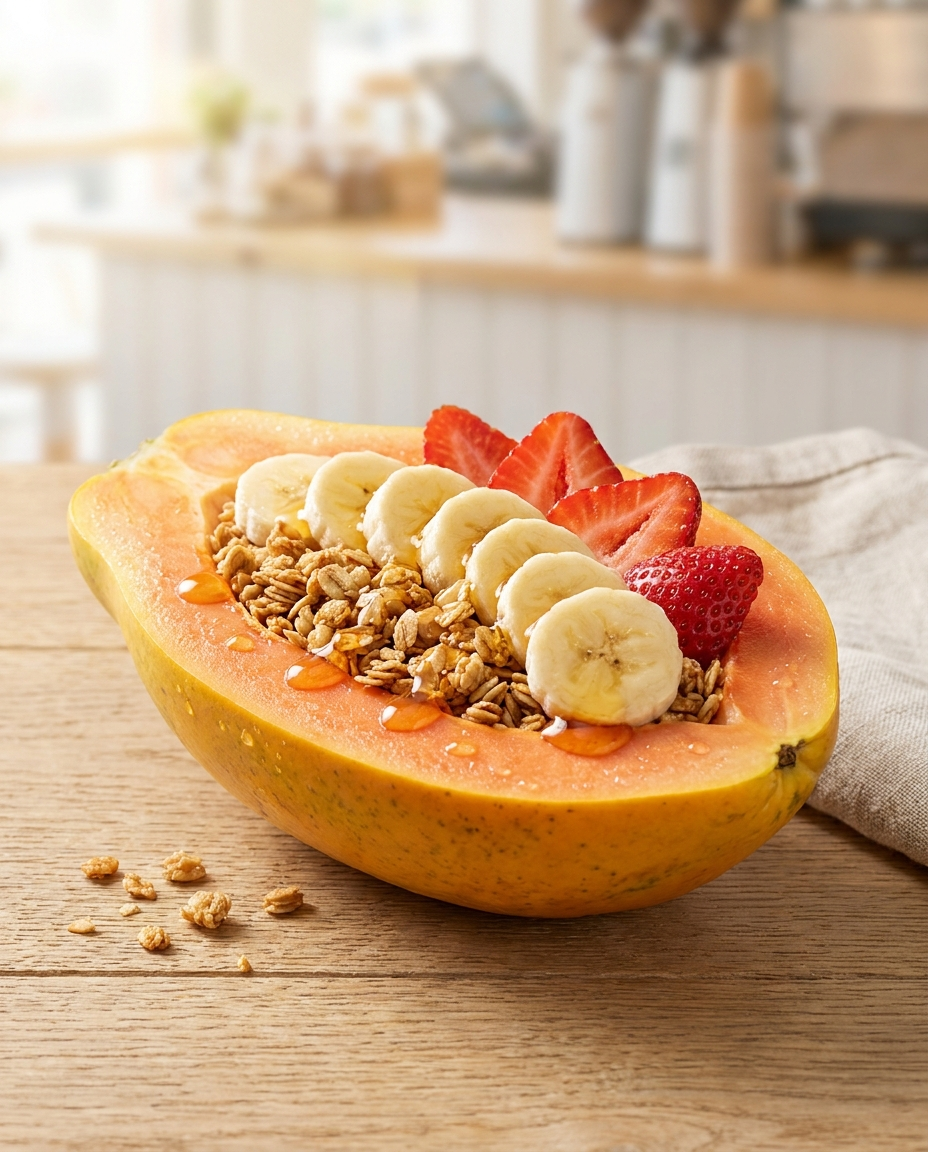 Breakfast Bowl — fresh papaya edible bowl