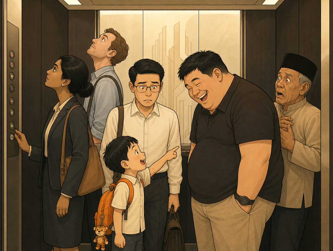 Illustration for Child in Lift story