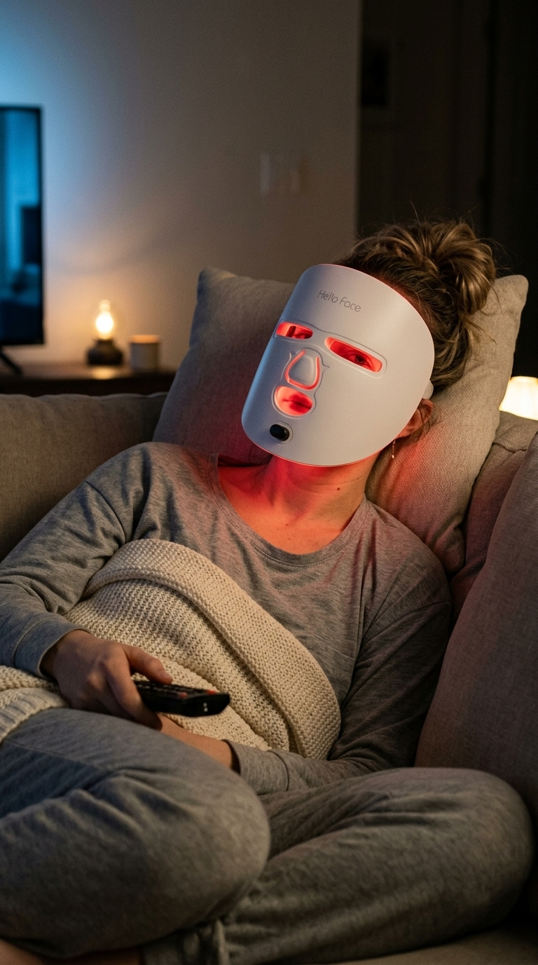 The Hello Glow evening ritual on the couch