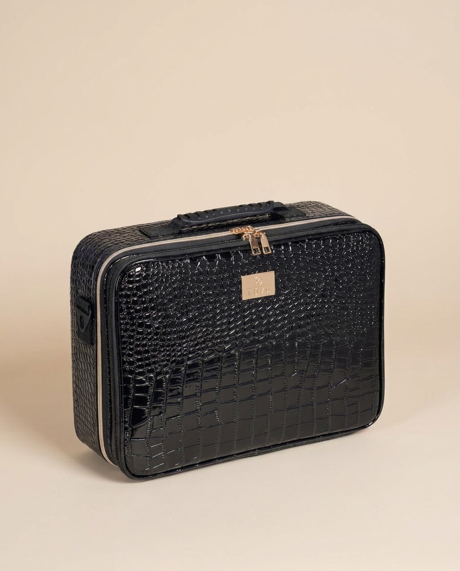 Crocodile Cosmetic Case Onyx Black