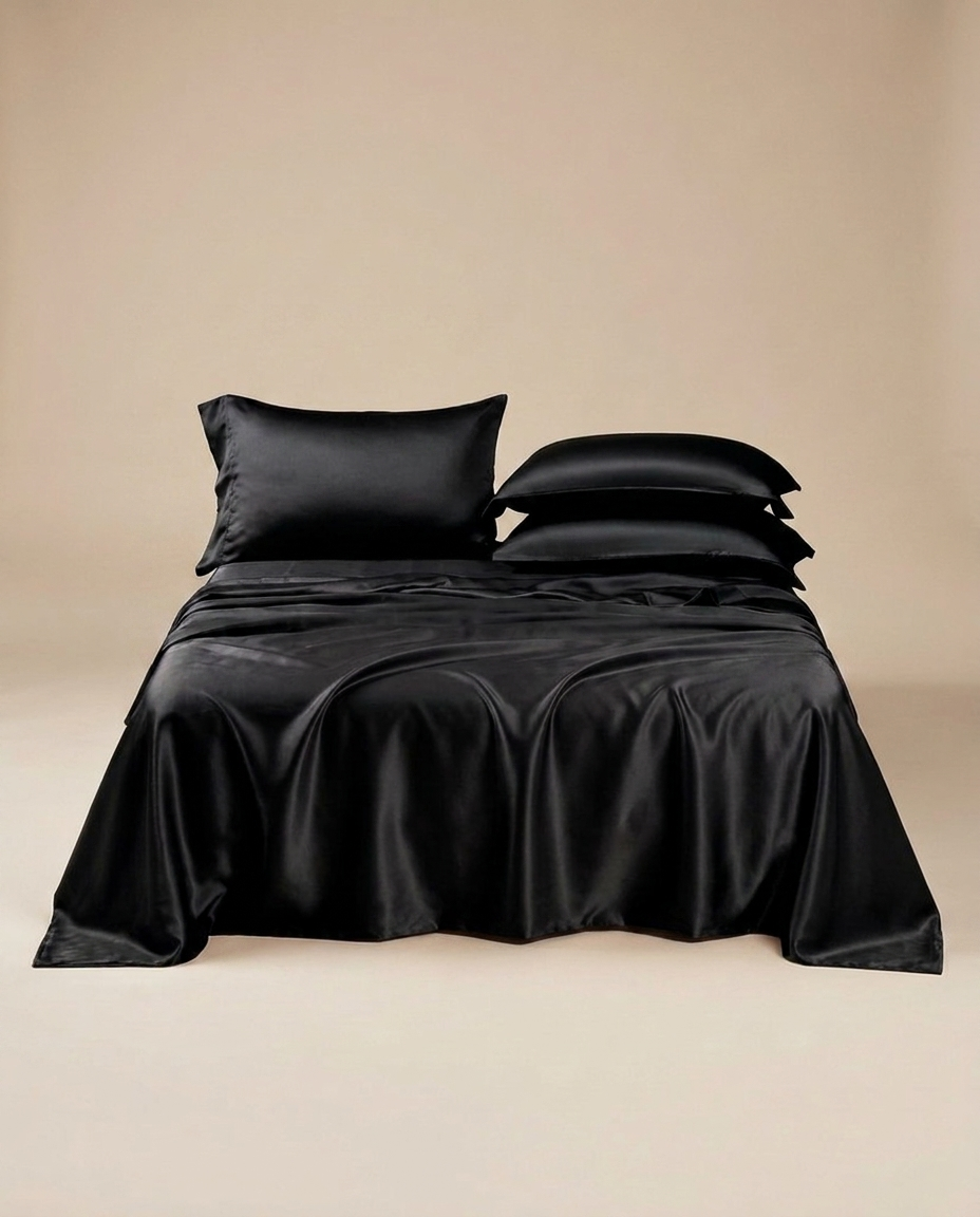 BED SHEET SET TWO PILLOW COVERS WITHOUT FILLER 100% MULBERRY SILK