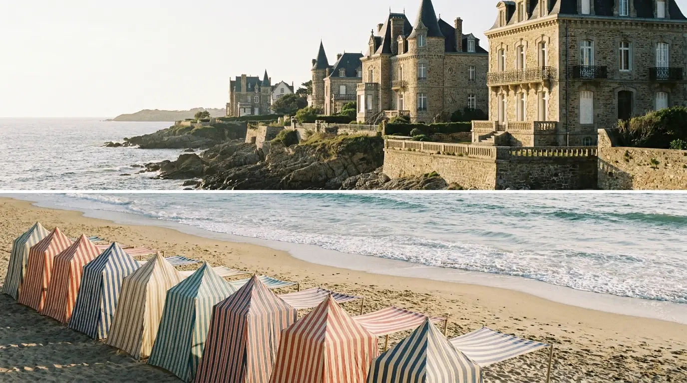Villas balnéaires et plage à Dinard