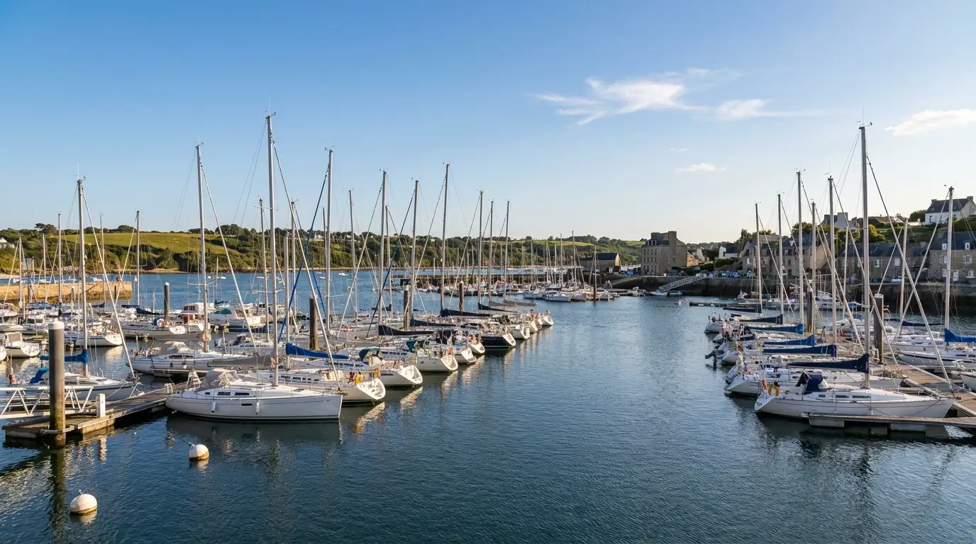 Voiliers amarrés dans la rade de Lorient, ambiance maritime estivale