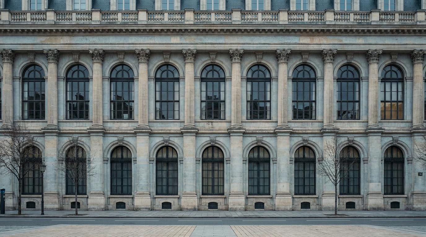 Façade d un bâtiment administratif français sous une lumière douce