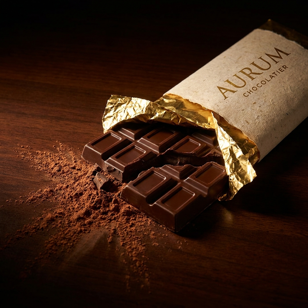 Chocolate bar with cocoa splash