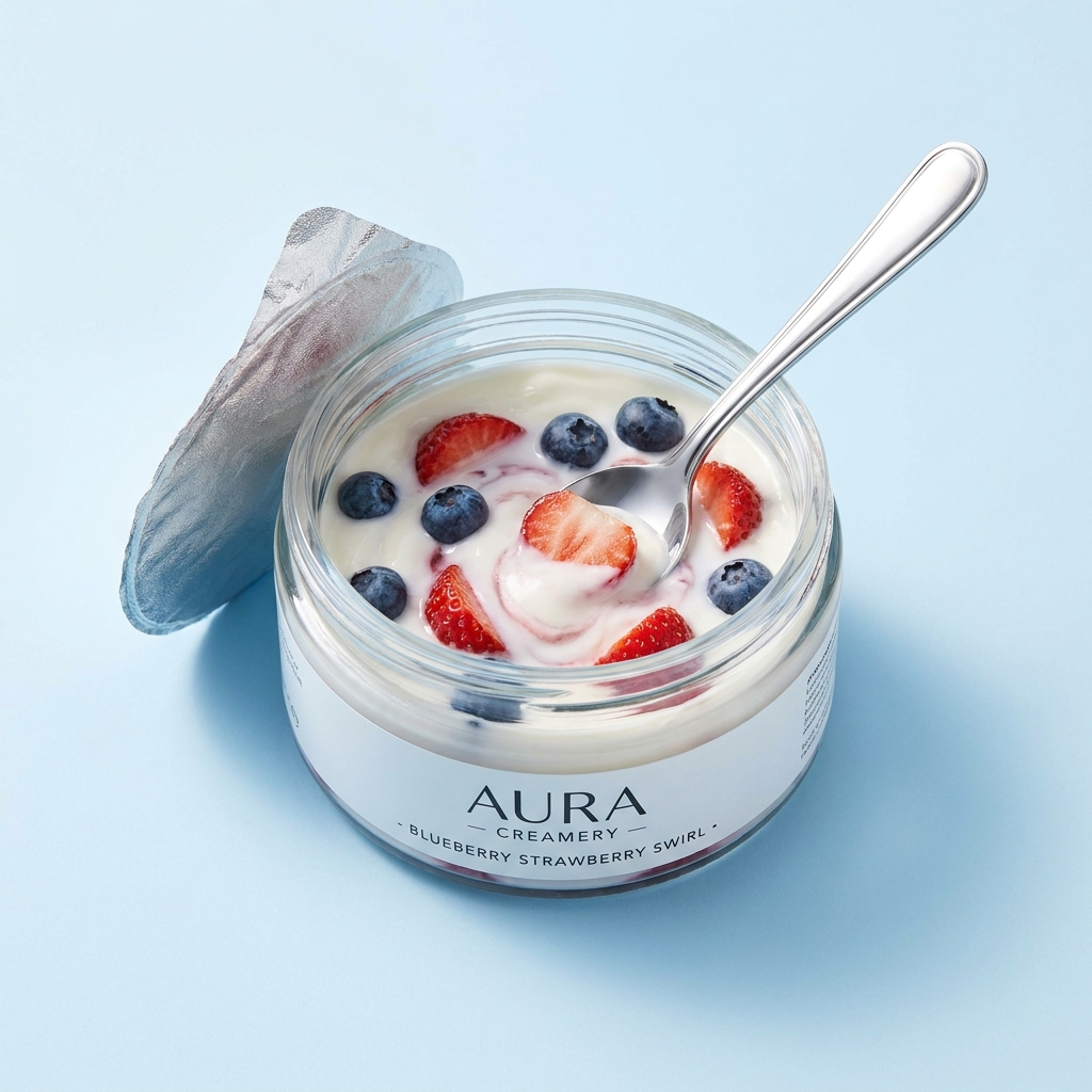 Yogurt tub with berries