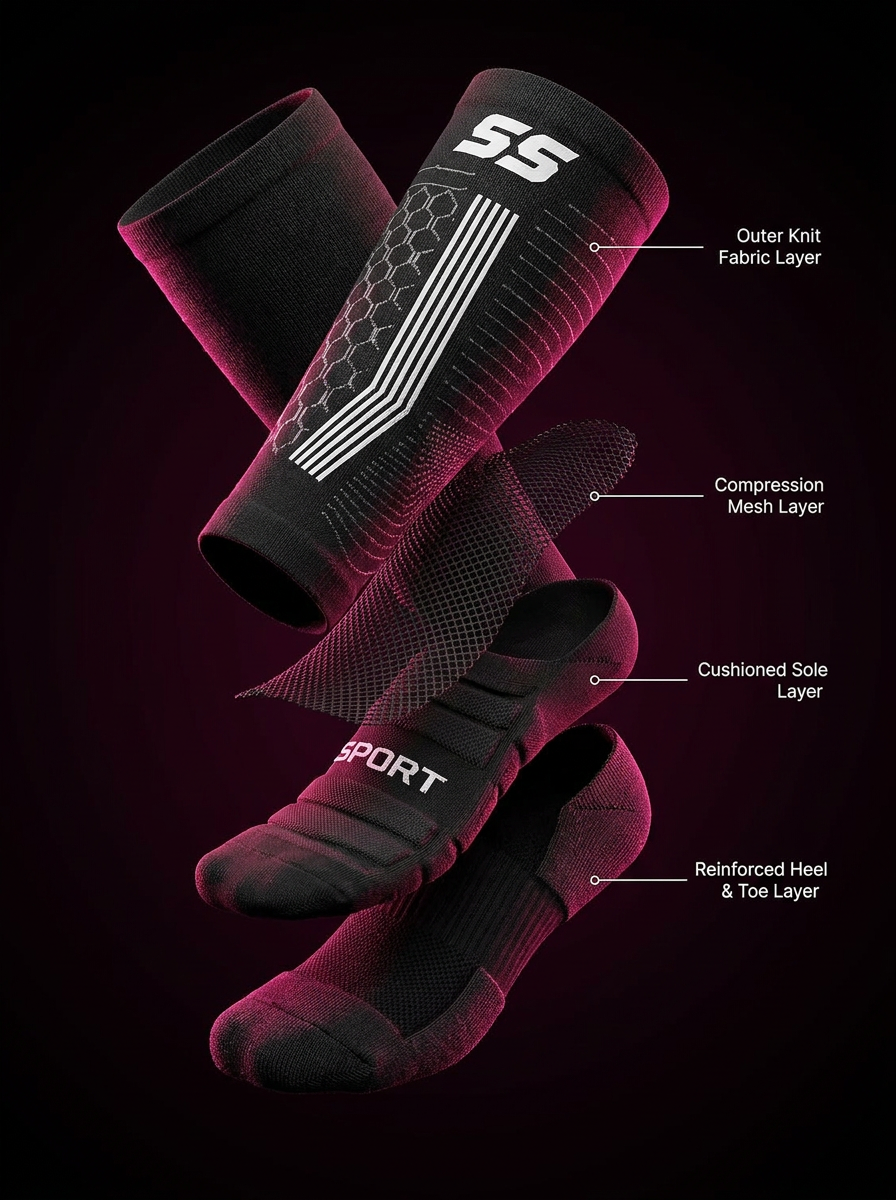 Vue éclatée de la chaussette Premium