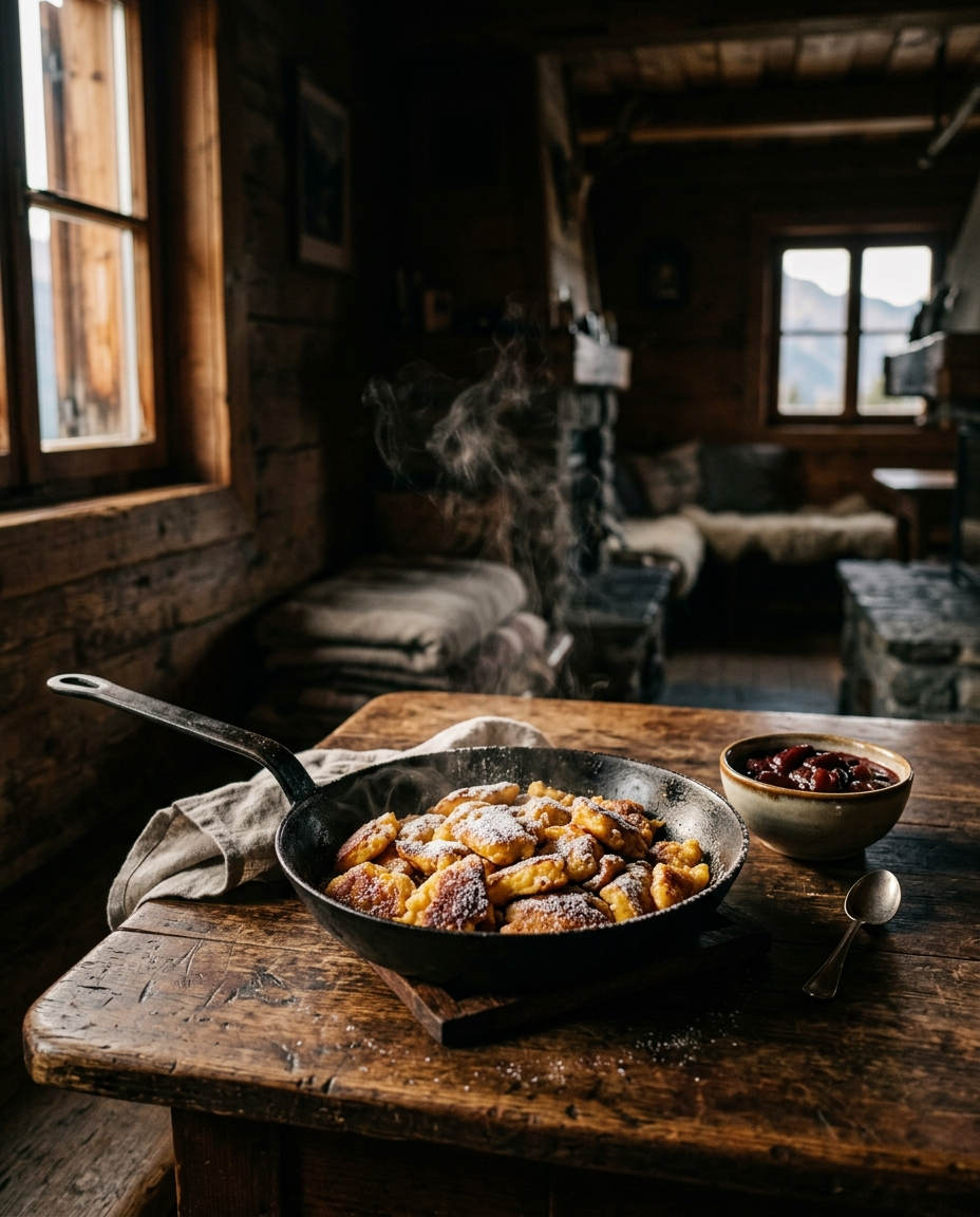 Kaiserschmarrn in der Eisenpfanne