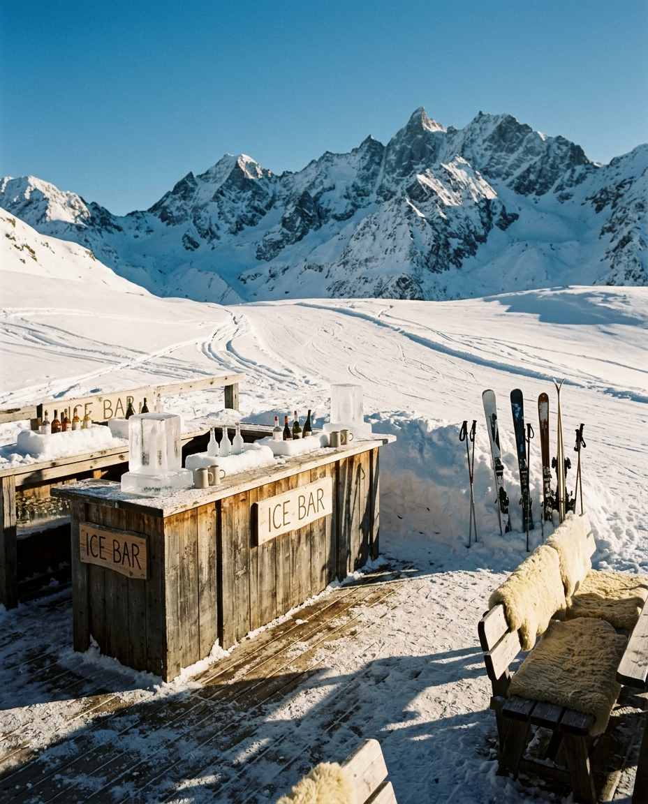 Eisbar direkt an der Piste