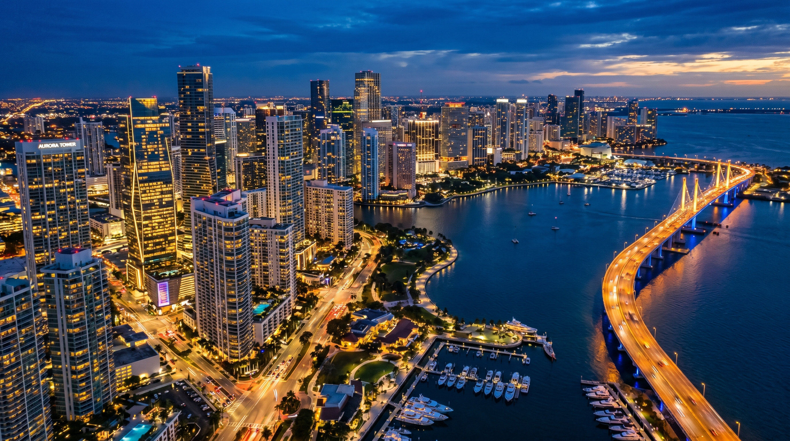Luxury aerial cityscape