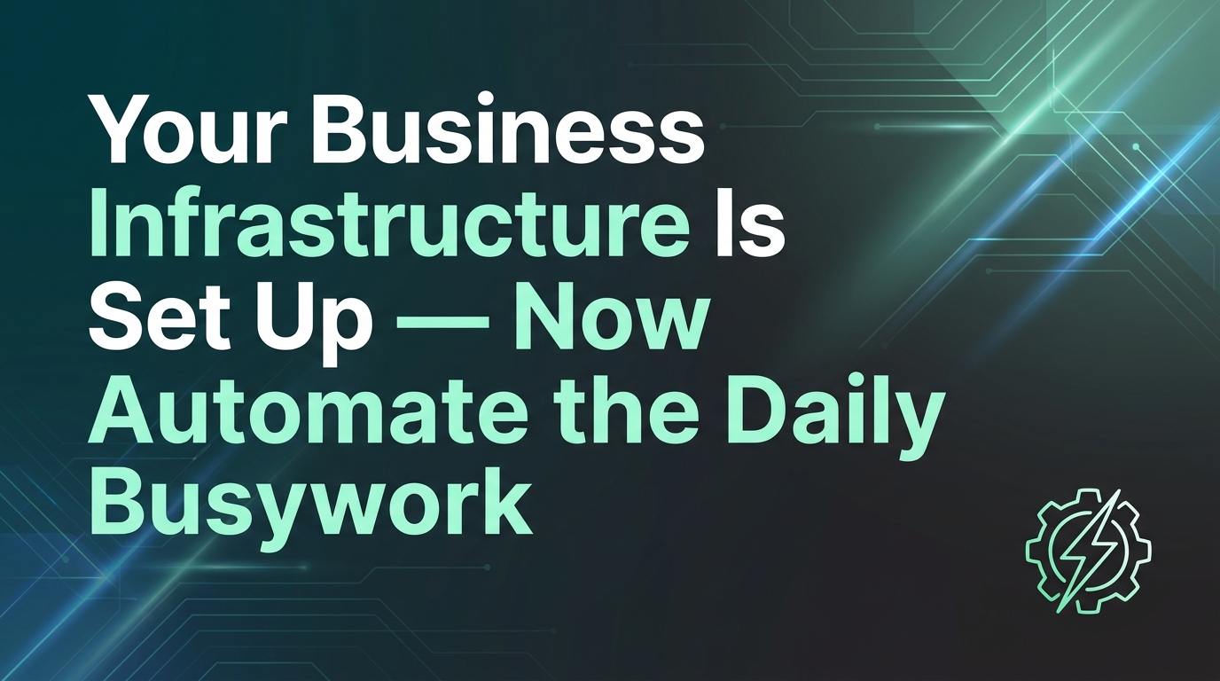 Your business infrastructure is set up, now automate the daily busywork — editorial cover