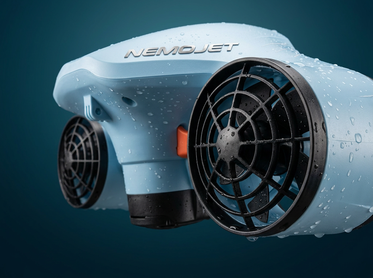 Close-up of the NEMOJET twin enclosed thrusters