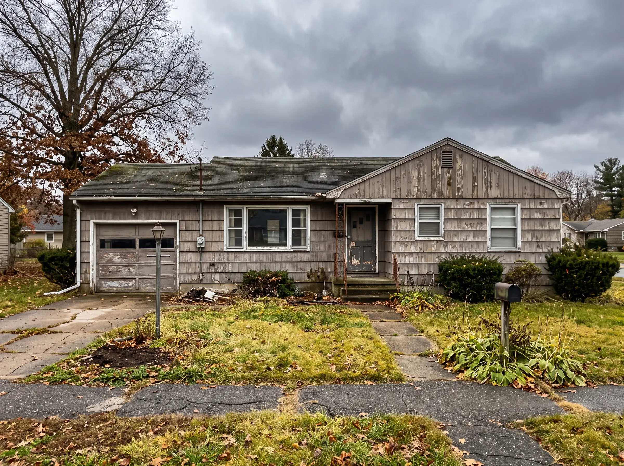 Home with weathered siding before Ironhorse Exteriors