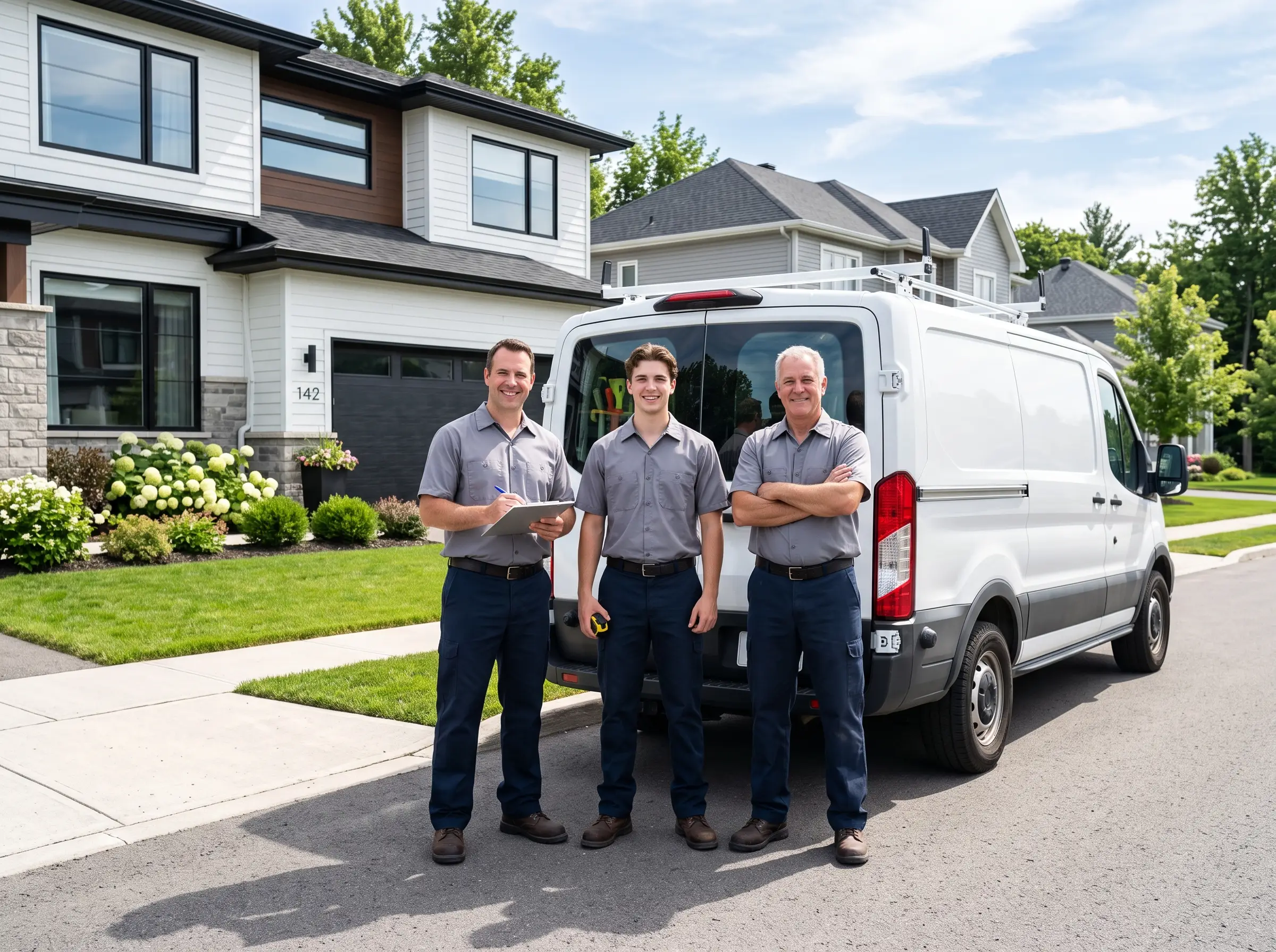 The TrueNorth Exteriors crew on site