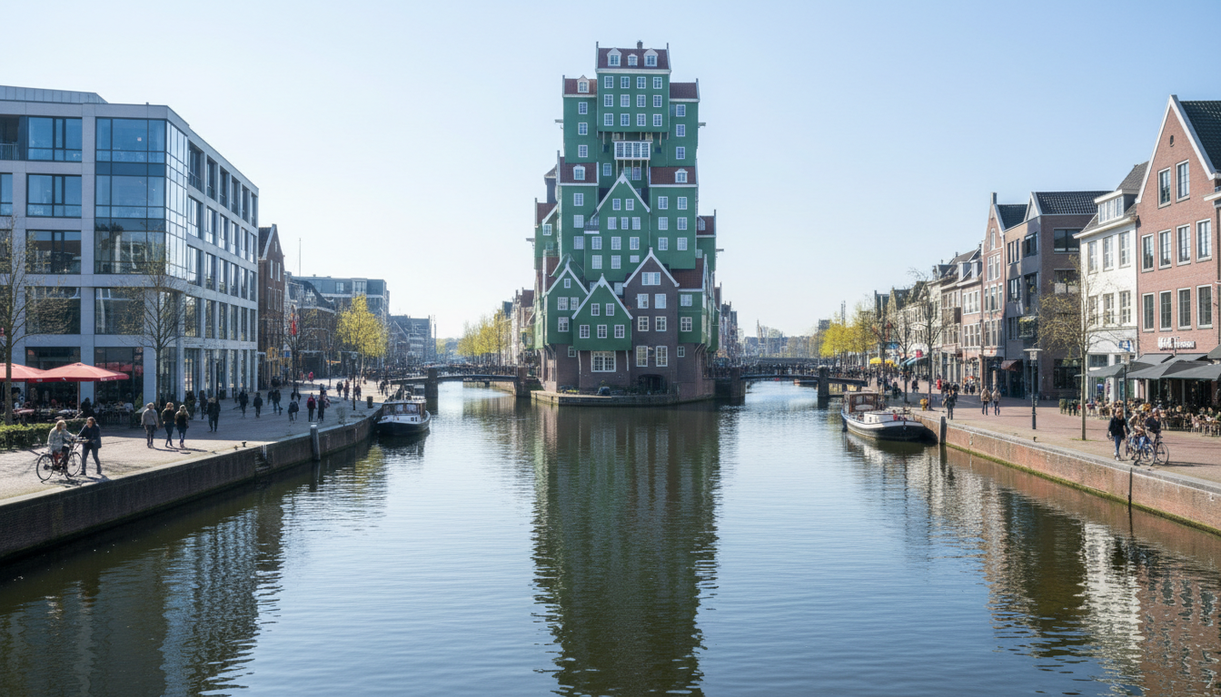 Zaandam riverbank cycling