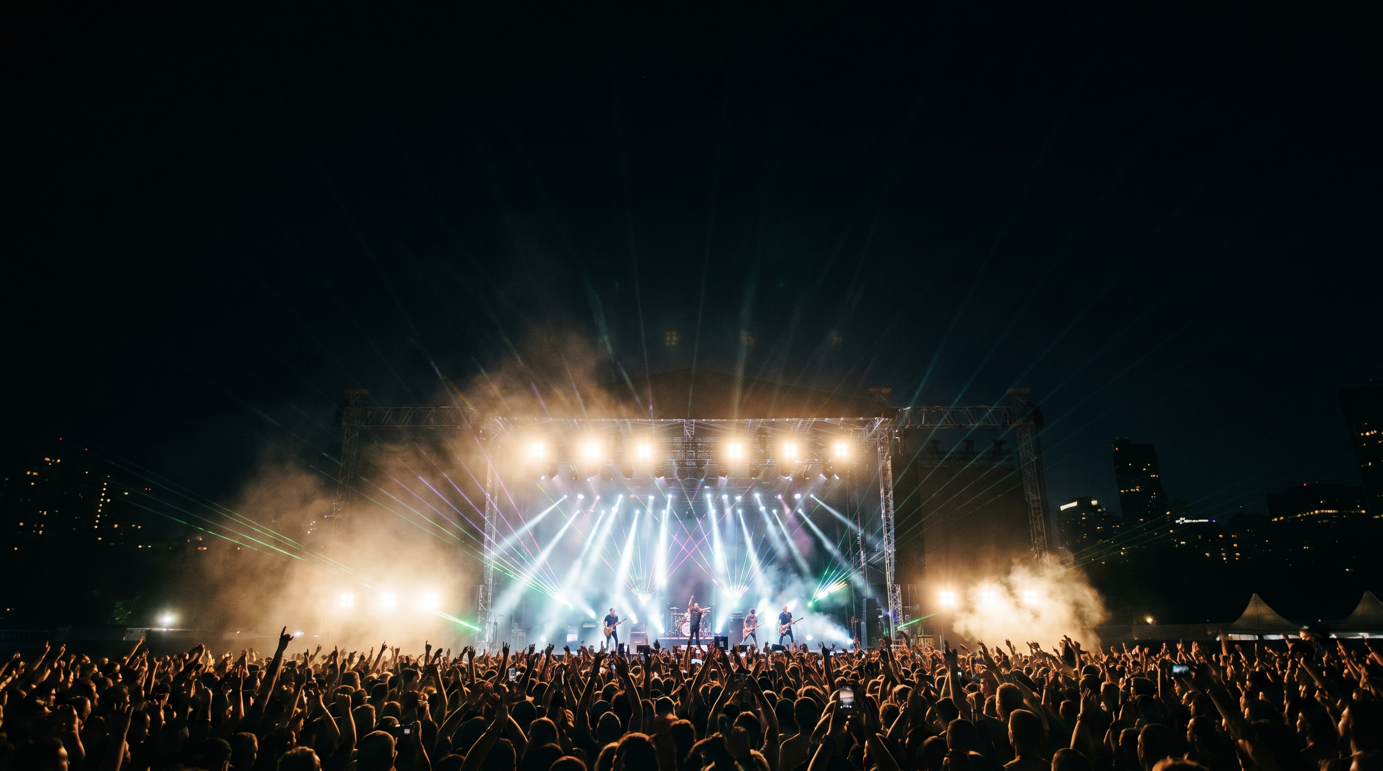 Festival crowd at night