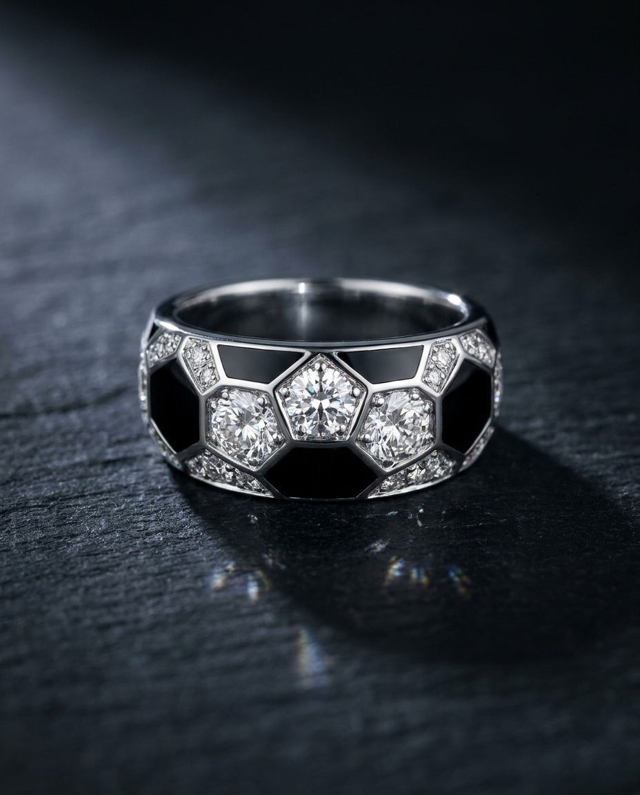 Black & White Diamond Ring — Football Colours 2027 · The Diamond Harbour Marmaris