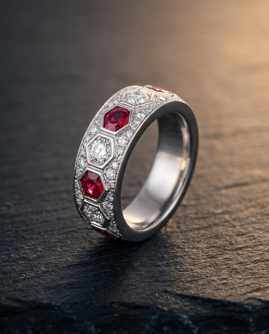 Red & White Diamond Ring — Football Colours 2027 · The Diamond Harbour Marmaris