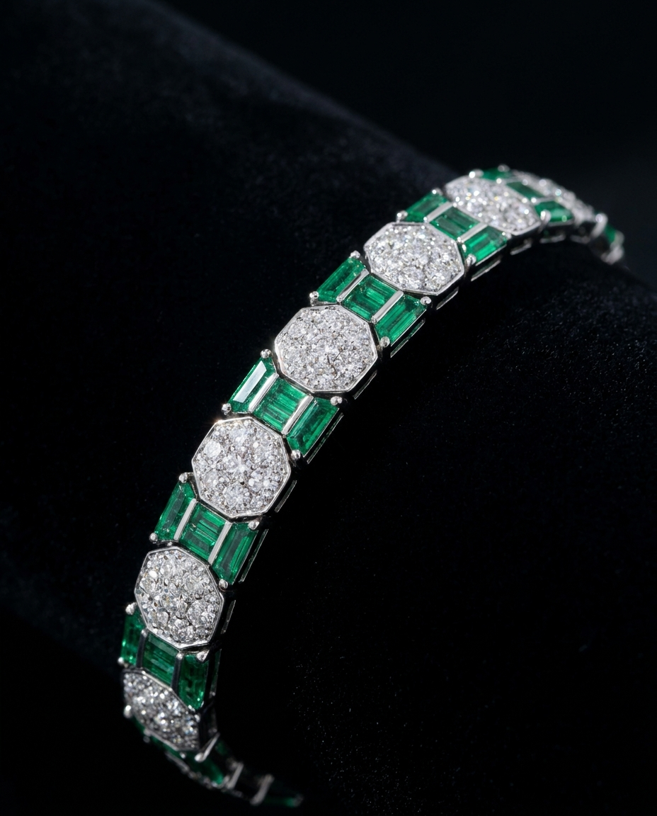 Green & White Diamond Bracelet — Football Colours 2027 · The Diamond Harbour Marmaris