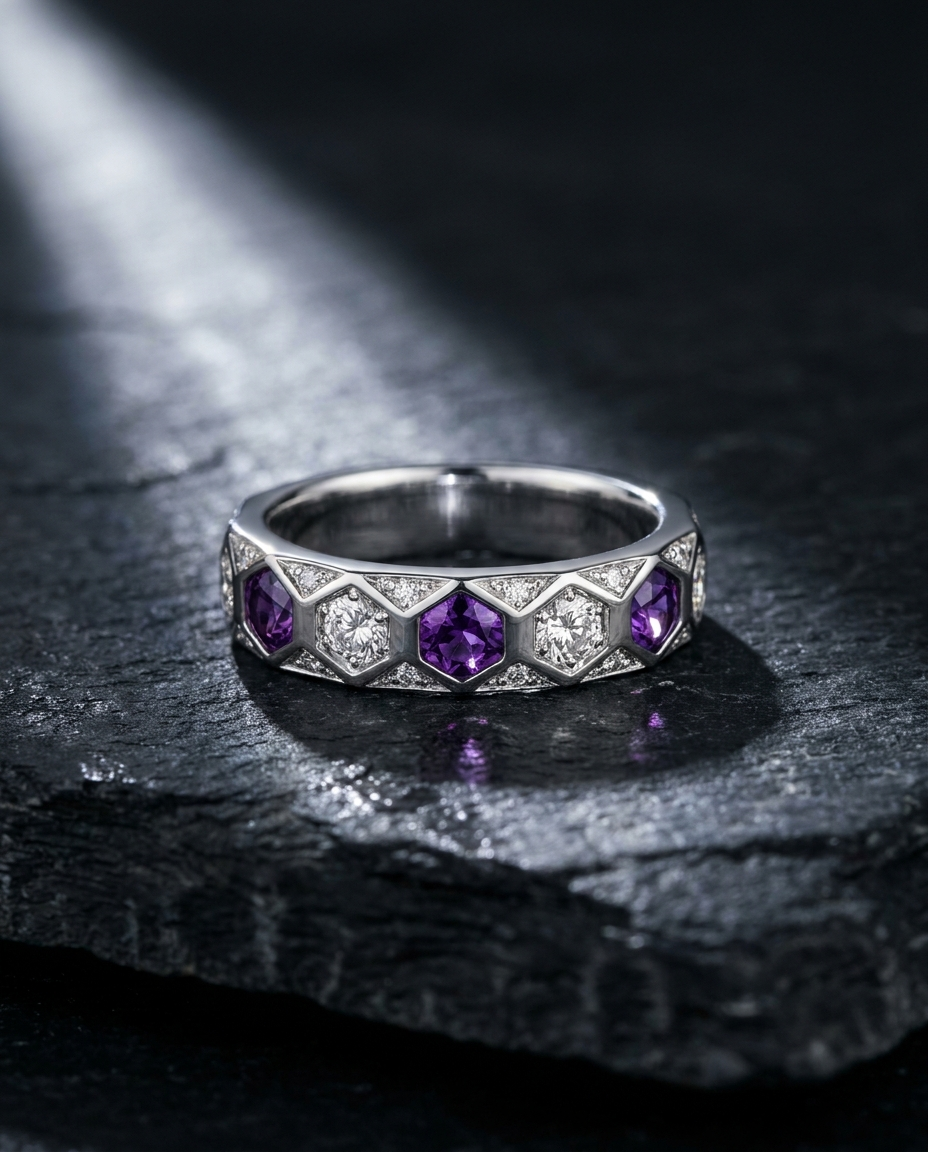Purple & White Diamond Ring — Football Colours 2027 · The Diamond Harbour Marmaris
