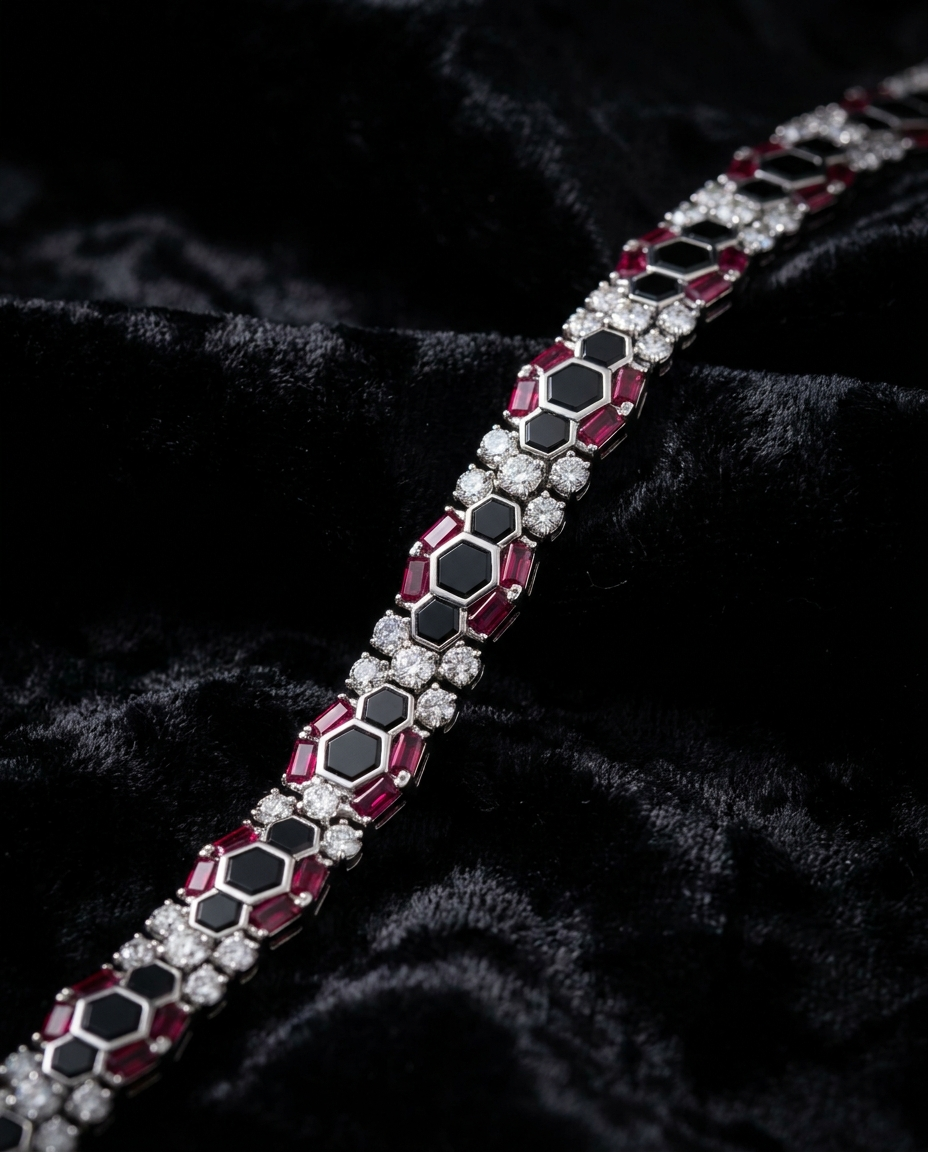 Red & Black Diamond Bracelet — Football Colours 2027 · The Diamond Harbour Marmaris