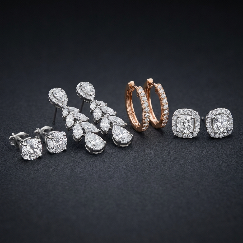 Diamond Pavé Hoop Earrings — Earrings · The Diamond Harbour Marmaris