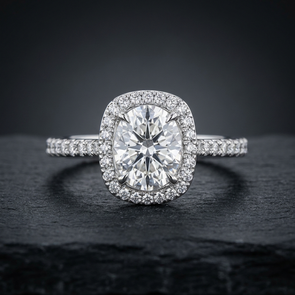Cushion Halo Engagement Ring — Diamonds · The Diamond Harbour Marmaris