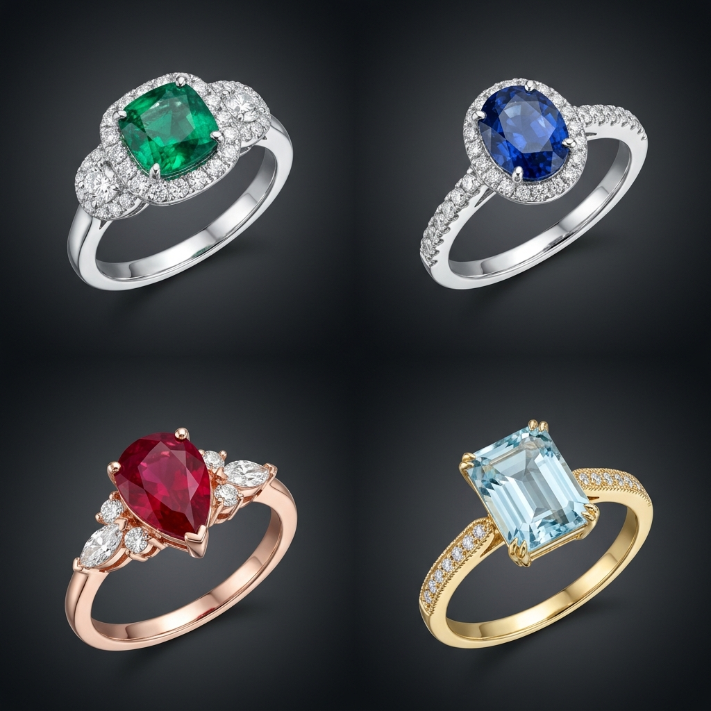 Sapphire Halo Ring — Natural Stones · The Diamond Harbour Marmaris