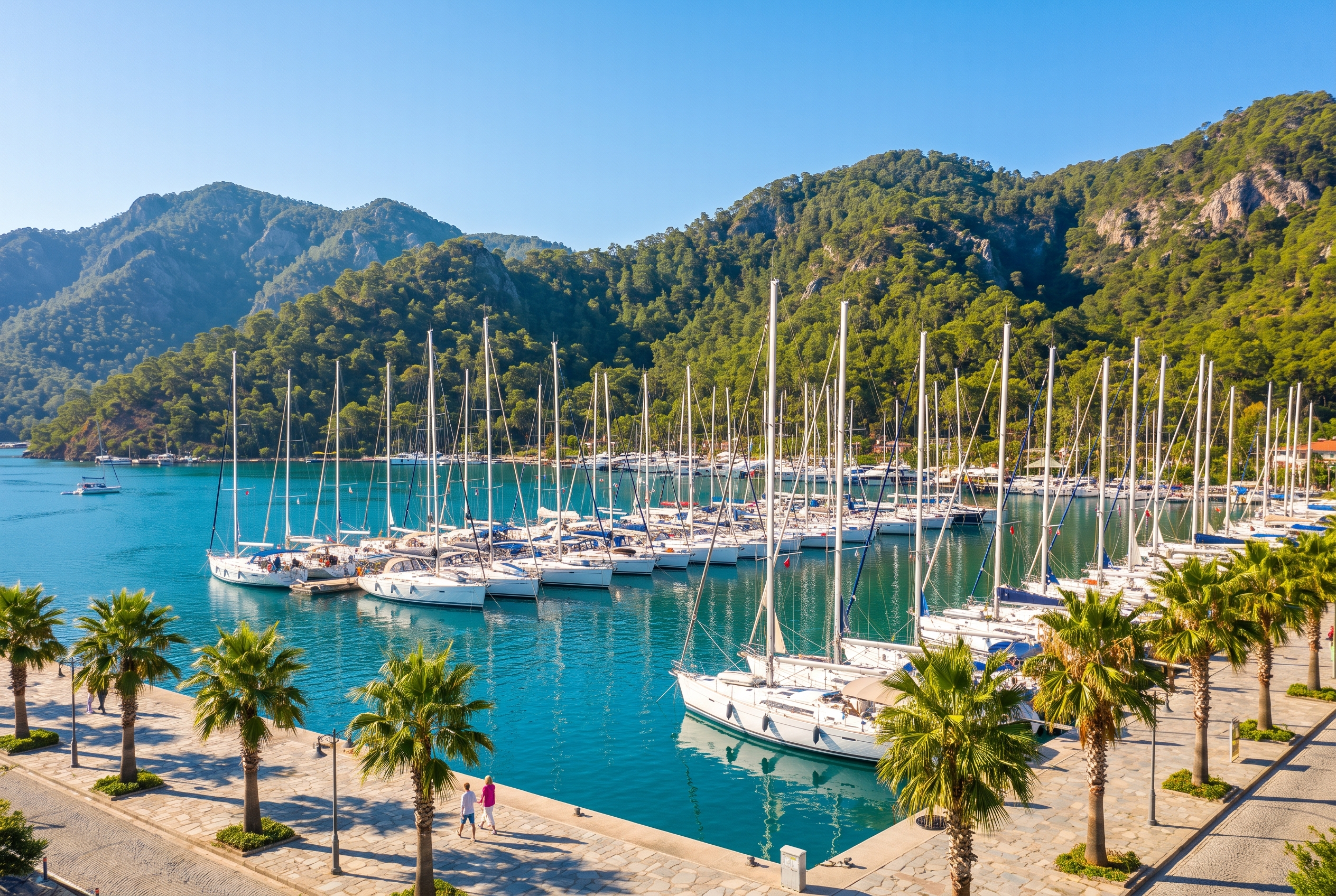 Göcek marina in the morning