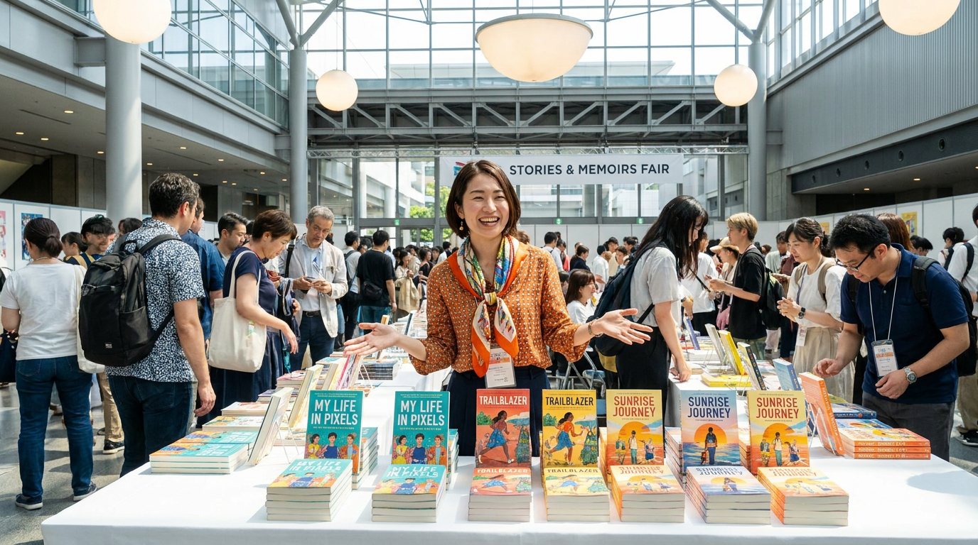 発表会の会場に並ぶ、参加者それぞれの本