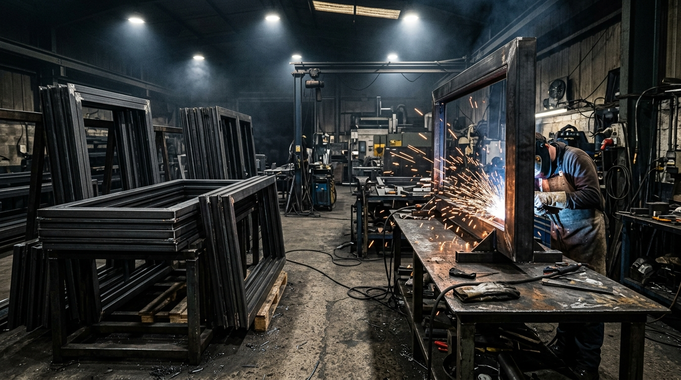 Metalna vrata i okviri u radionici Paun Sistem u Kovinu