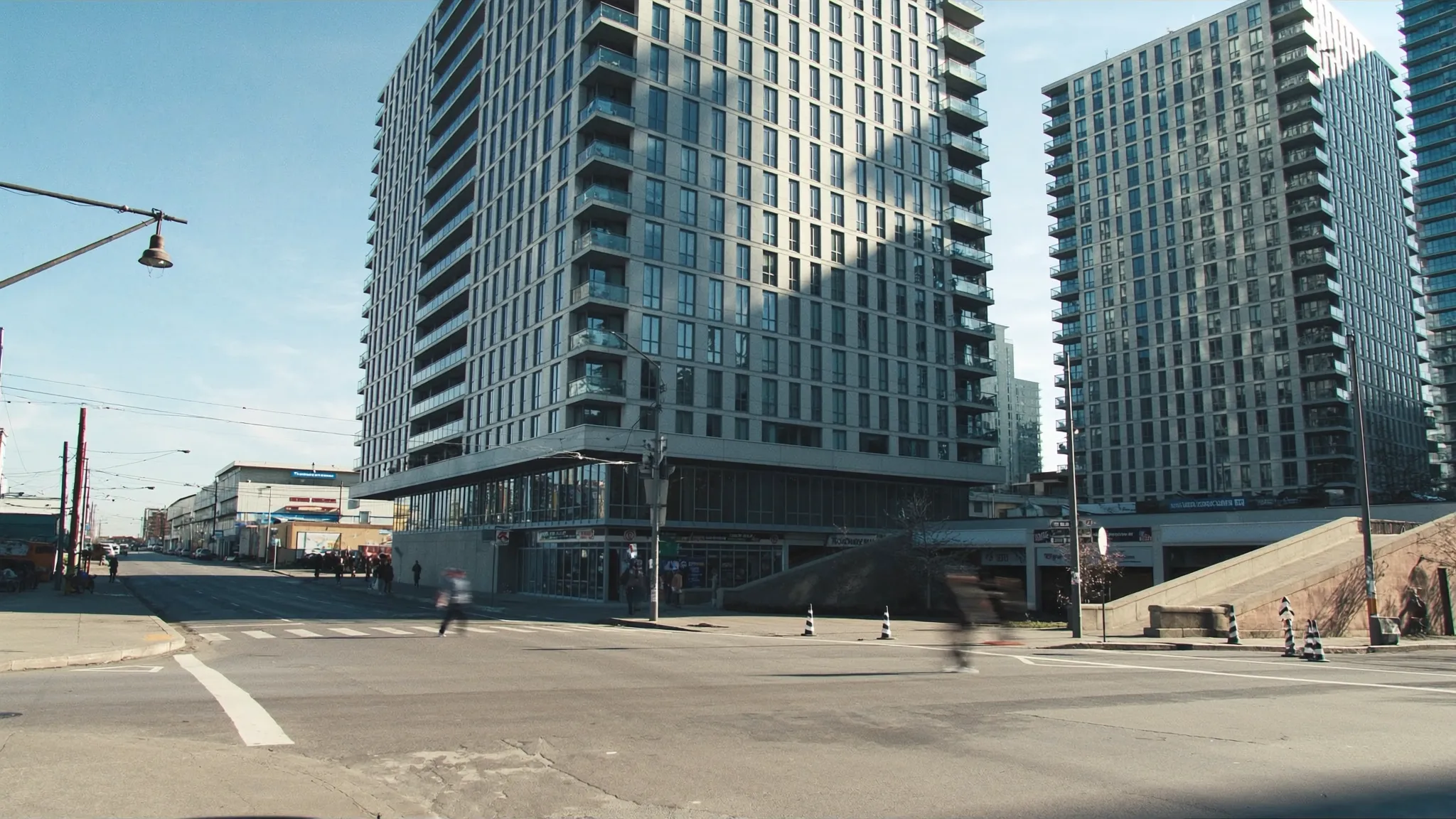 Modern condo towers beside a subway station in Islington–City Centre Etobicoke