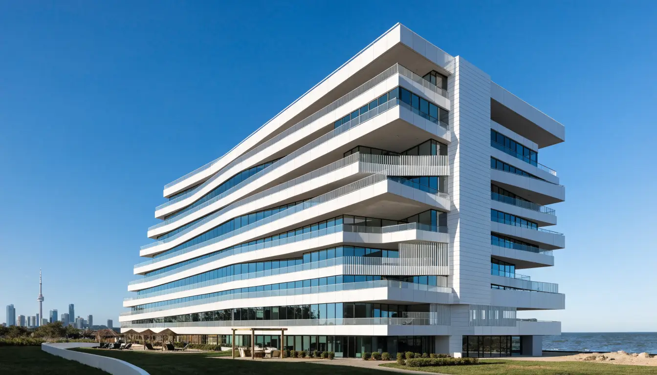 859 West Condos, an eleven-storey terraced Teeple Architects condominium at 859 The Queensway, Etobicoke